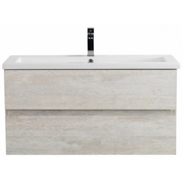 Тумба с раковиной и зеркалом Cezares Molveno 46-100-CZR-8070-100 Legno Bianco