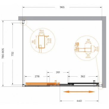 Душевой уголок Cezares MOLVENO-AHF-31-100/80-C-CR-IV