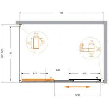 Душевой уголок Cezares MOLVENO-AHF-31-120/80-C-CR-IV