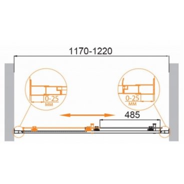 Душевая дверь Cezares MOLVENO-BF-1-120-C-Cr-IV