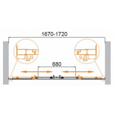 Душевая дверь Cezares MOLVENO-BF-2-170-C-BORO-IV