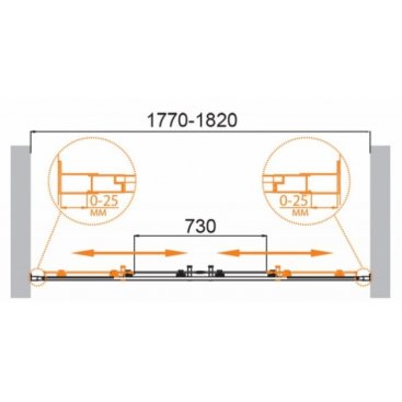 Душевая дверь Cezares MOLVENO-BF-2-180-C-Cr-IV