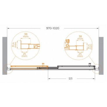 Душевая дверь Cezares MOLVENO-BF-3-100-C-BORO-IV