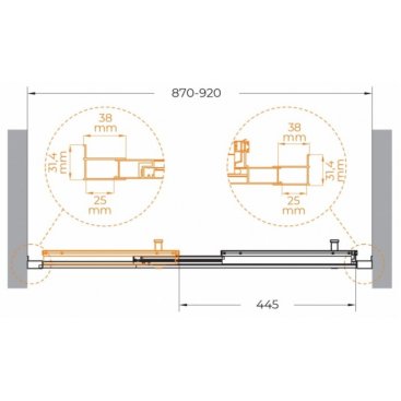 Душевая дверь Cezares MOLVENO-BF-3-90-C-Cr-IV