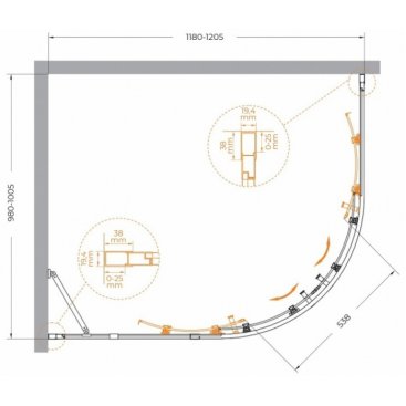 Душевой уголок Cezares MOLVENO-RH-2-120/100-C-BORO-IV