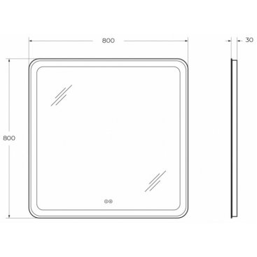 Зеркало Cezares Multicolore CZR-SPC-MC-800-800-RGB-TCH