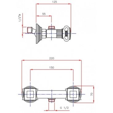 Смеситель для душа Cezares OLIMP-DS-03/24-M