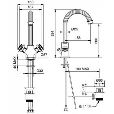 Смеситель для раковины Cezares OLIMP-LS2-03/24-Sw