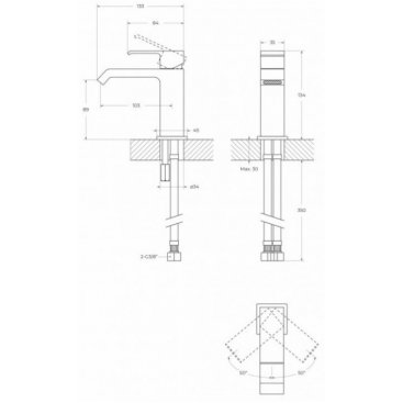 Смеситель для раковины Cezares PORTA-LS1-SS