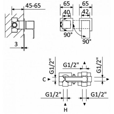 Смеситель для душа Cezares PORTA-VDIM3-M-01
