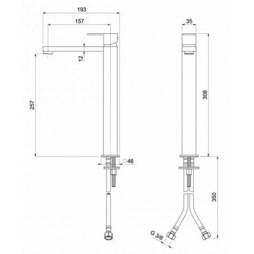 Смеситель для раковины Cezares PRIZMA-LSM1-A