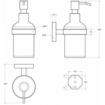 Дозатор жидкого мыла Cezares RELAX-SOIS-V-IN