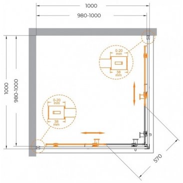 Душевой уголок Cezares RELAX-304-A-2-100-C-CR