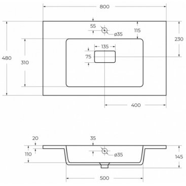 Мебель для ванной Cezares Slider 80-PI орех дымчатый