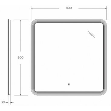 Тумба с раковиной и зеркалом Cezares Slider 80-CZR-800/480-LV-MR-PRS черный фьюжн