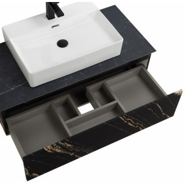 Тумба с раковиной Cezares Slider 100-SLD-100/48-MNO-PI черный фьюжн