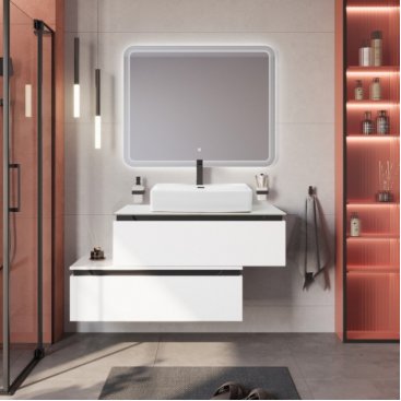 Тумба с раковиной Cezares Slider 100-SLD-100/48-BO-PI Bianco Opaco