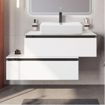 Тумба с раковиной Cezares Slider 100-SLD-100/48-BO-PI Bianco Opaco