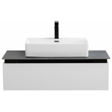 Тумба с раковиной и зеркалом Cezares Slider 100-SLD-100/48-MNO Bianco Opaco
