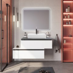 Тумба с раковиной и зеркалом Cezares Slider 100-SL...