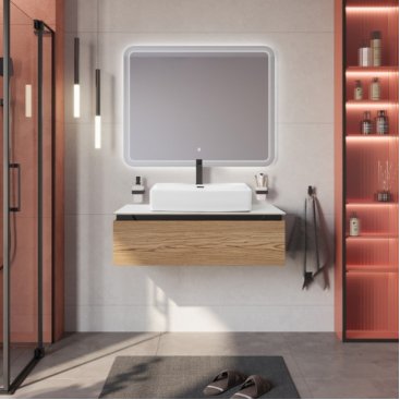 Тумба с раковиной Cezares Slider 100-SLD-100/48-BO дуб тангент