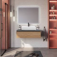 Тумба с раковиной и зеркалом Cezares Slider 100-SL...