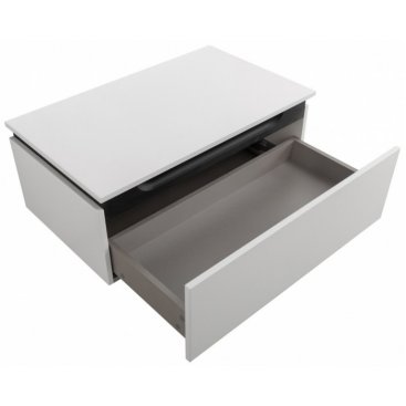 Тумба с раковиной и зеркалом Cezares Slider 100-SLD-100/48-MNO-PI Bianco Opaco