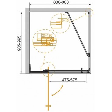 Душевой уголок Cezares SLIDER-AH-1-100-80/90-C-BORO