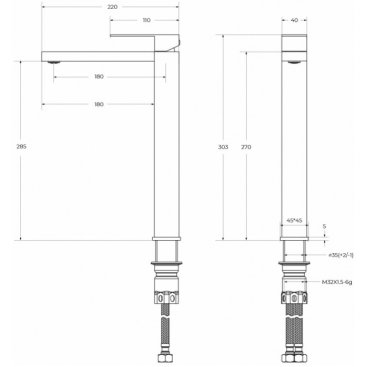 Смеситель для раковины Cezares SLIDER-LC-NOP-W0