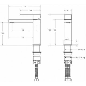 Смеситель для раковины Cezares SLIDER-LS-NOP