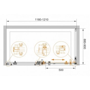 Душевой уголок Cezares STYLUS-O-M-AH-1-120/90