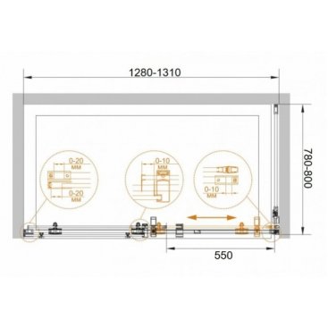 Душевой уголок Cezares STYLUS-O-M-AH-1-130/80