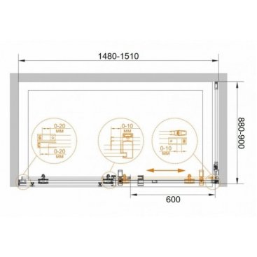 Душевой уголок Cezares STYLUS-O-M-AH-1-150/90