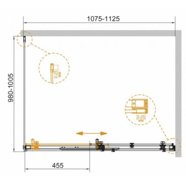 Душевой уголок Cezares STYLUS-SOFT-AH-1-110/100