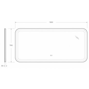 Зеркало Cezares Stylus CZR-SPC-STYLUS-1500-700-TCH-WARM