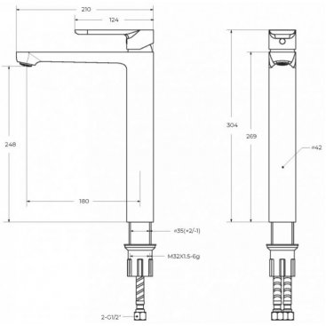 Смеситель для раковины Cezares STYLUS-LC-BORO-W0