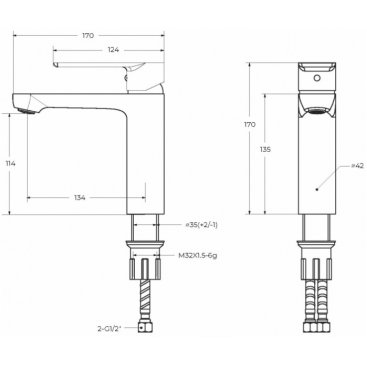 Смеситель для раковины Cezares STYLUS-LS-BORO