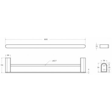 Полотенцедержатель Cezares STYLUS-THD-60-NOP