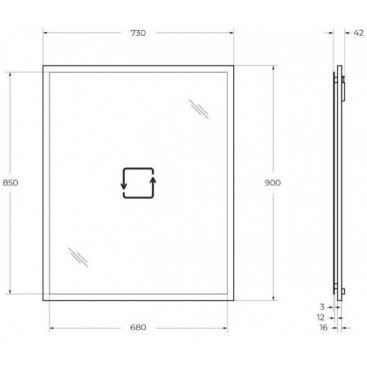 Зеркало Cezares Tiffany 73 Bianco Opaco