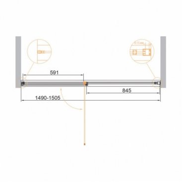 Душевая дверь Cezares URBAN-B-12-150-C-CR