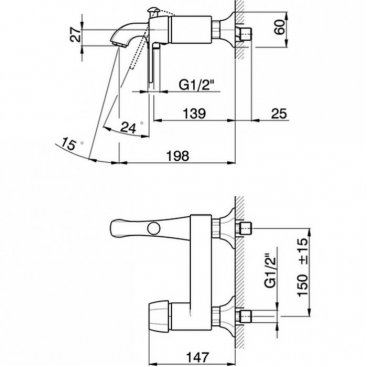 Смеситель для ванны Cisal Cherie CE0001302 золото