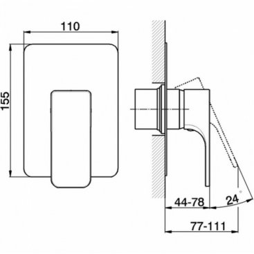 Смеситель для душа Cisal Cubic CU00300021