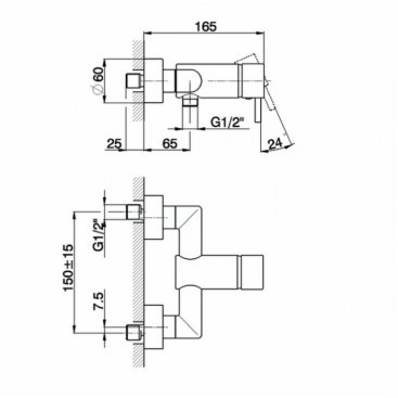 Смеситель для душа Cisal Less Minimal LM00042021