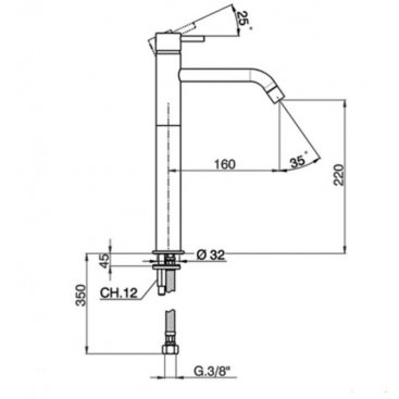 Смеситель для раковины Cisal Less Minimal LM00354021