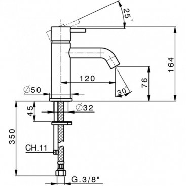 Смеситель для раковины Cisal Less New LN00054040