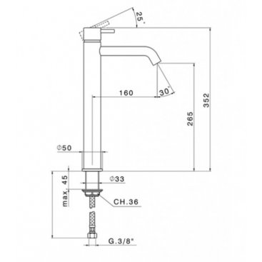 Смеситель для раковины Cisal Less New LN00454040