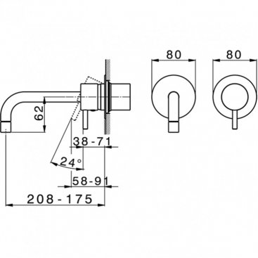 Смеситель для раковины Cisal Less New LN005516 хром