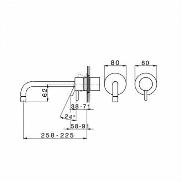 Смеситель для раковины Cisal Less New LN005517 черный