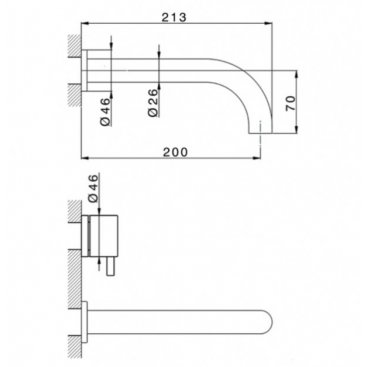 Смеситель для раковины Cisal Less New LN01351040