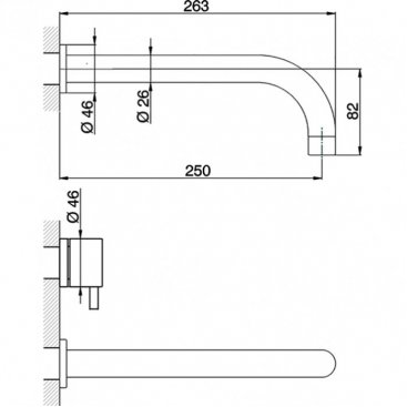 Смеситель для раковины Cisal Less New LN01351140